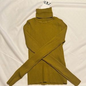 Zara turtleneck ribbed knit sweater
